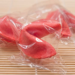 Red Coloured Fortune Cookies.